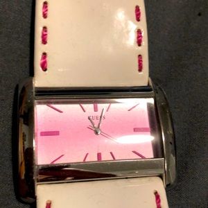 SALE!!! GUESS PINK & WHITE LEATHER WATCH 🔥🔥🔥